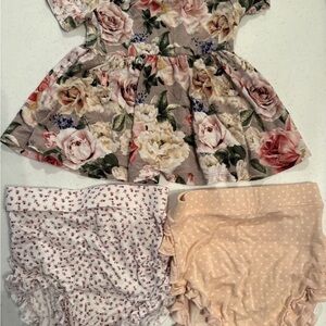 Posh Peanut Floral and Polka Dot Baby Set